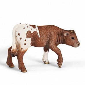 Фигурка - Техасский Лонгхорн теленок, размер 3 х 7 х 5 см. (Schleich, 13684k)